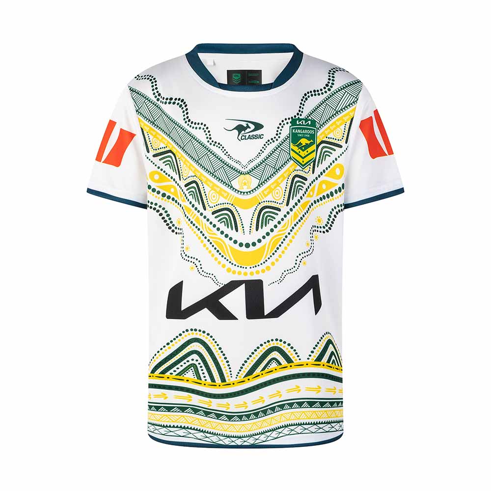 Kangaroos 2026 Kids RLWC Indigenous Jersey