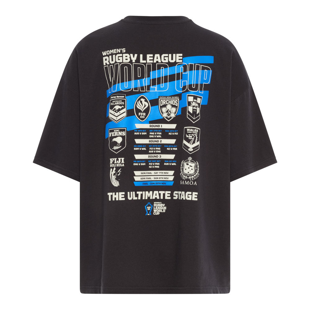 RLWC 2026 Women's Black Event Fixture Tee