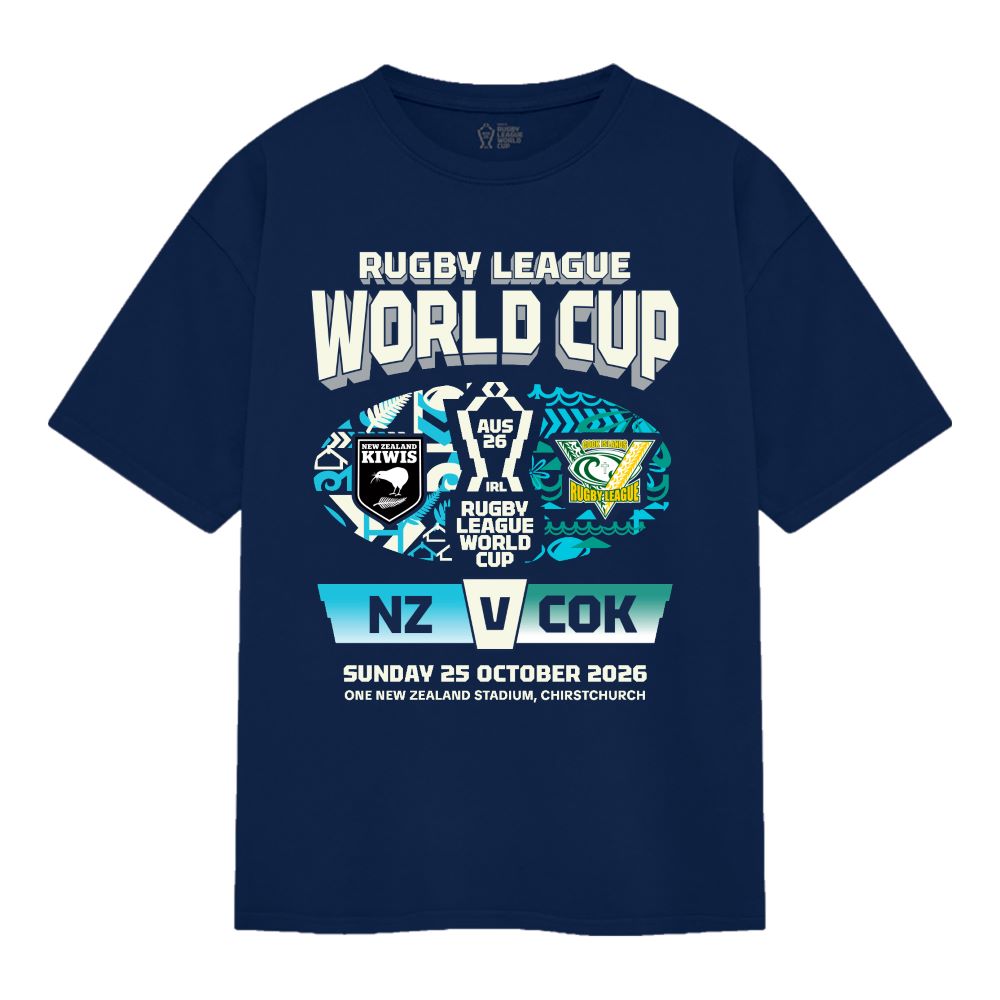 NZ Kiwis v Cook Islands RLWC26 Match Day Tee ***PRE-ORDER***