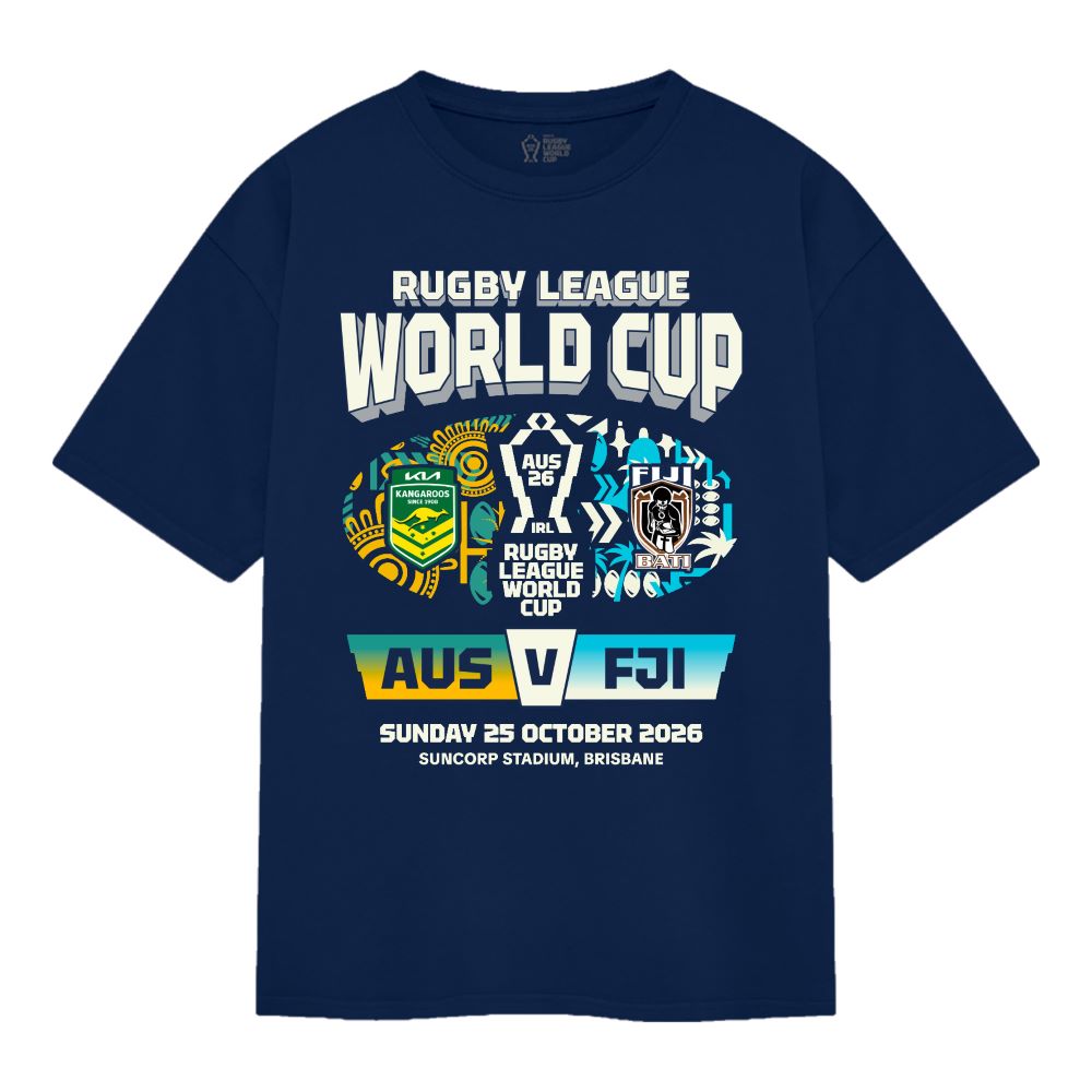 Australian Kangaroos v Fiji Bati RLWC26 Match Day Tee ***PRE-ORDER***